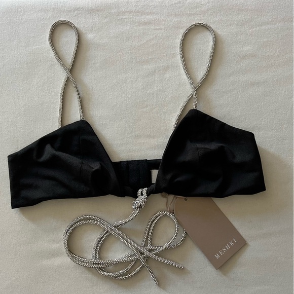 Meshki Sweeney Diamante Bralette Top in Black - Picture 5 of 16